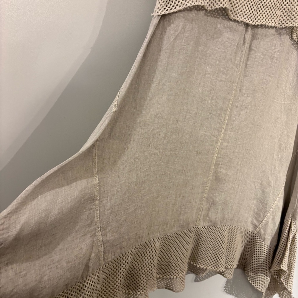 7 Agosto Linen dress flowy lagenlook whimsical made in Italy - Picture 6 of 16